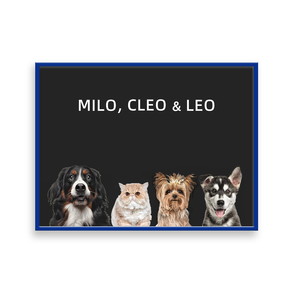 Four pets portrait