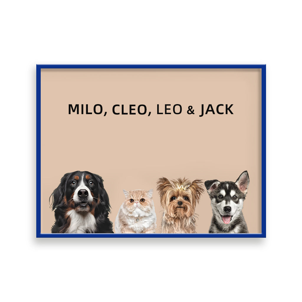 Four pets portrait