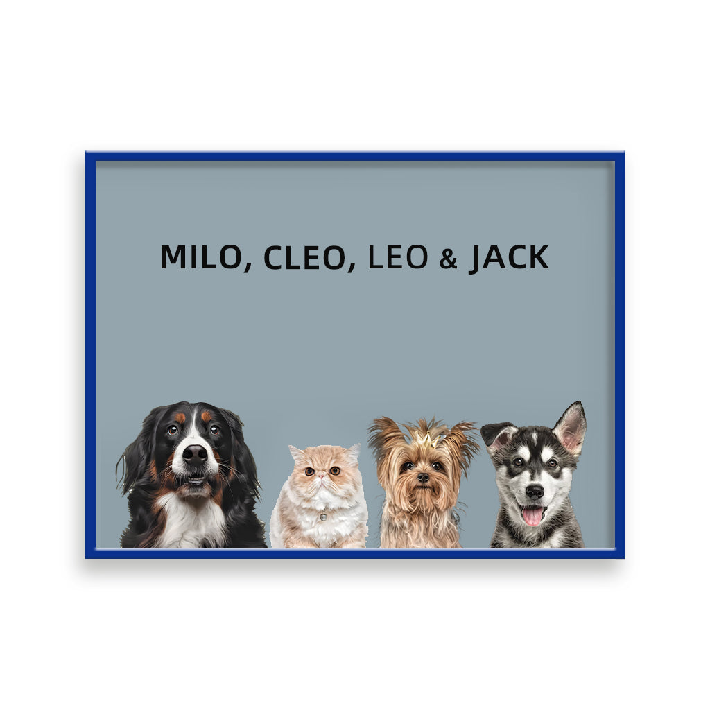 Four pets portrait
