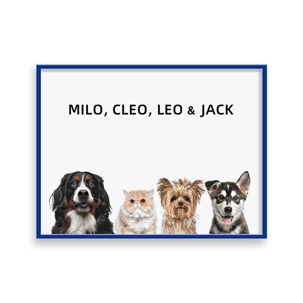 Four pets portrait