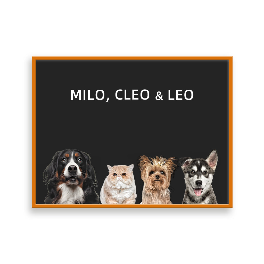 Four pets portrait