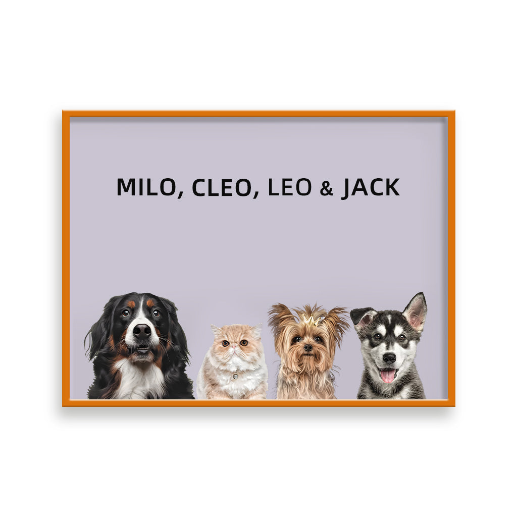 Four pets portrait