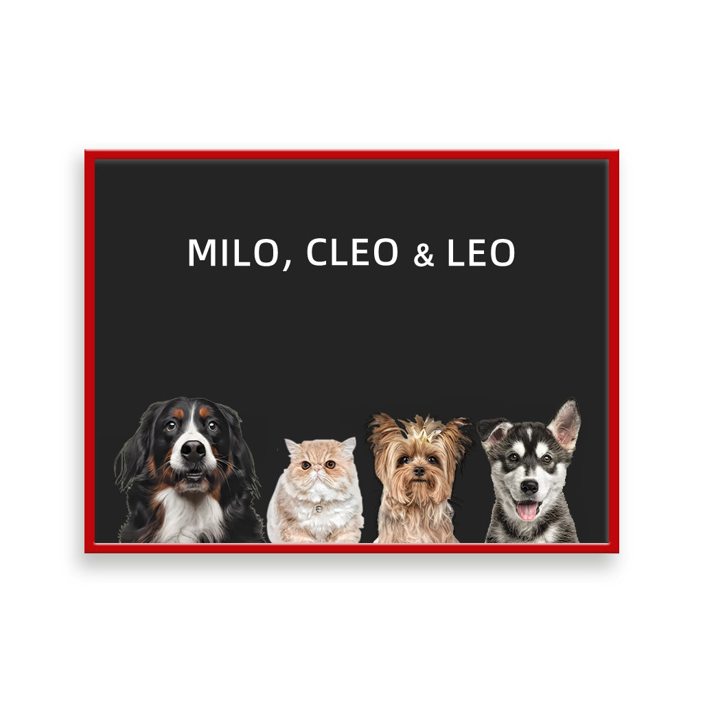 Four pets portrait